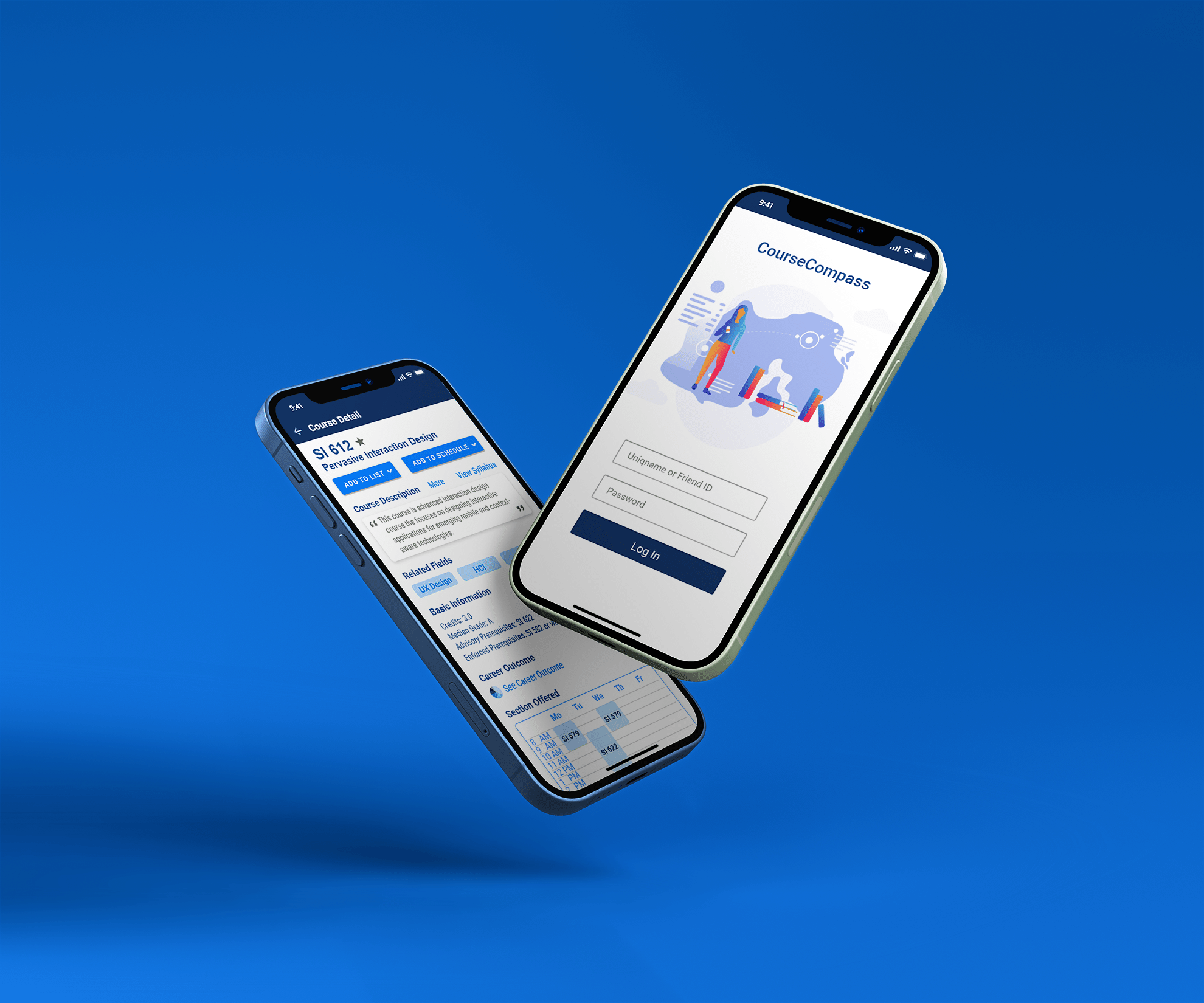 Mockup of the mobile app