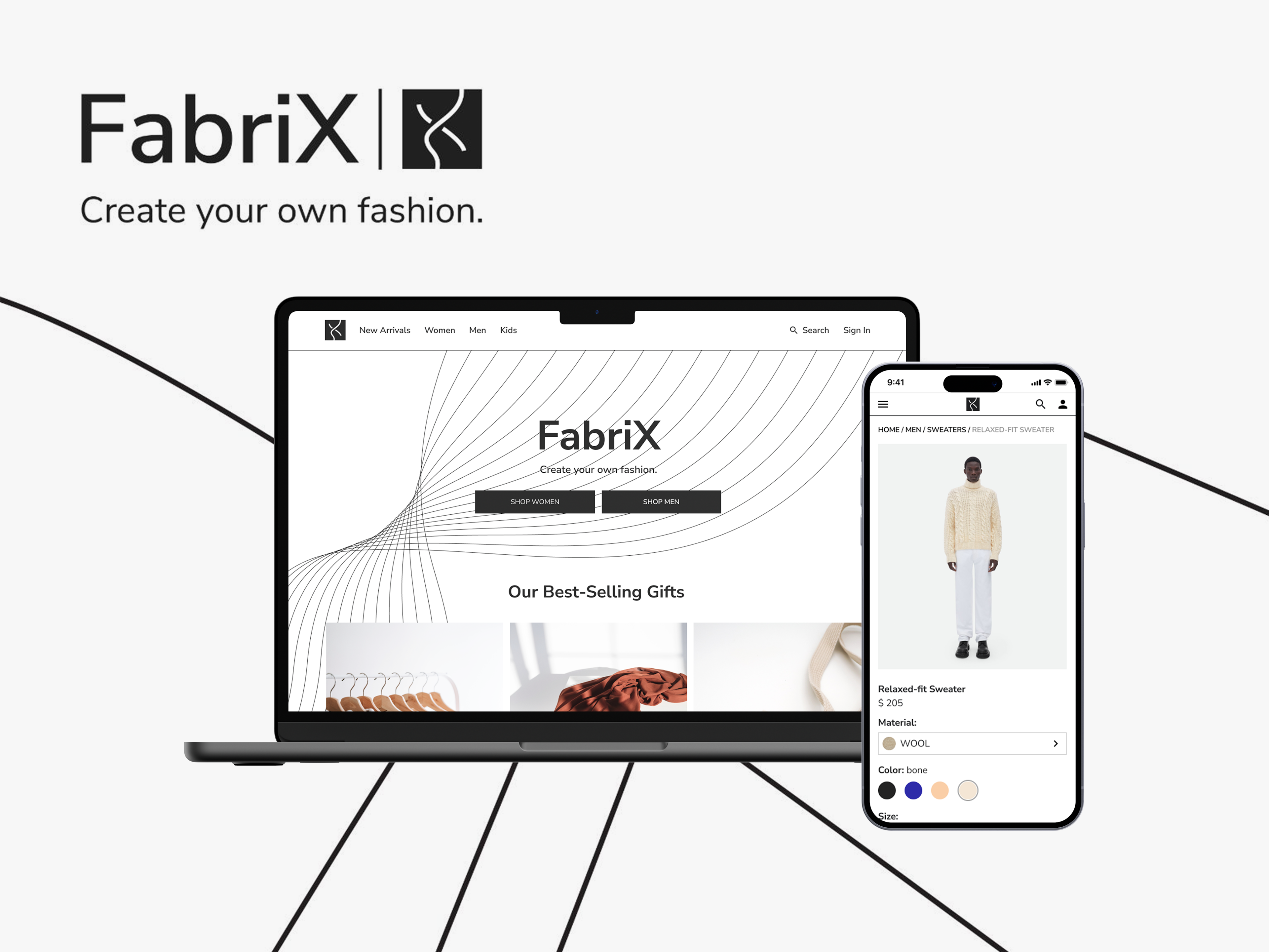 Poster, desktop and mobile design for FabriX